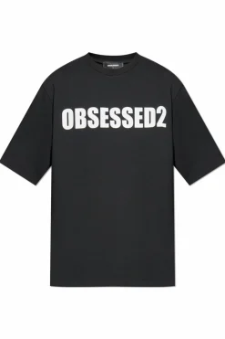 Dsquared2 CZARNY T-shirt z logo