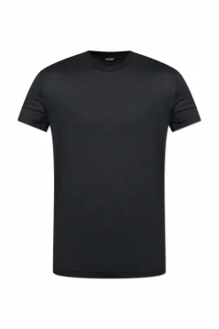 Dsquared2 CZARNY T-shirt z bieliźniany z okrągłym dekoltem