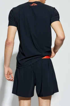 Dsquared2 CZARNY T-shirt z bieliźniany z okrągłym dekoltem