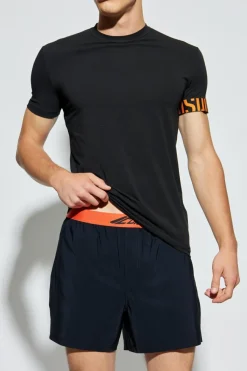 Dsquared2 CZARNY T-shirt z bieliźniany z okrągłym dekoltem