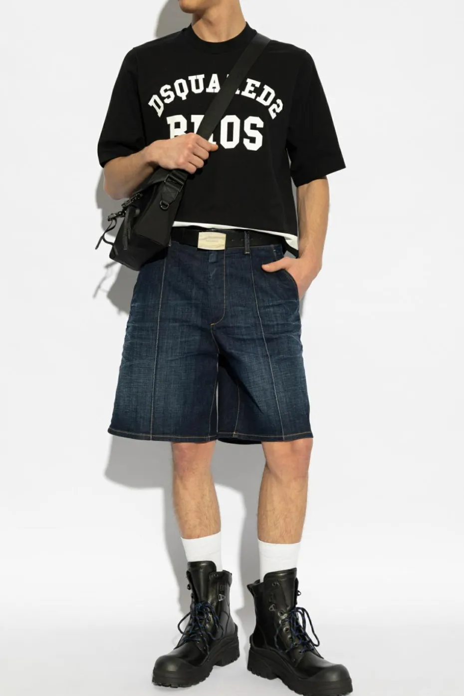 Dsquared2 CZARNY T-shirt z logo