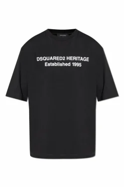 Dsquared2 CZARNY T-shirt z nadrukiem