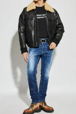 Dsquared2 CZARNY T-shirt z nadrukiem