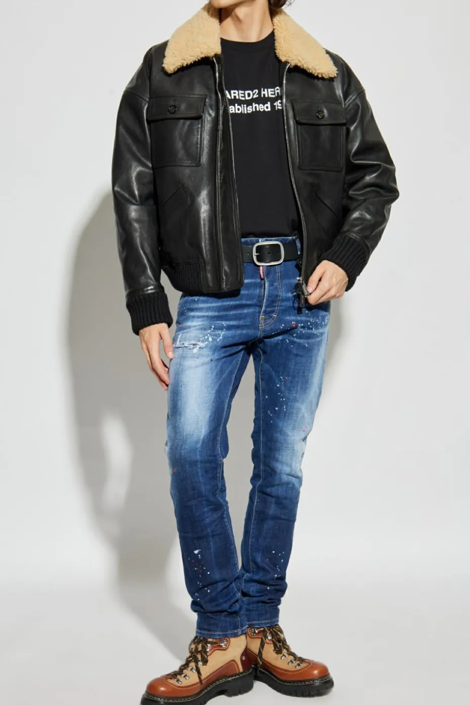 Dsquared2 CZARNY T-shirt z nadrukiem