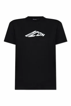 Dsquared2 CZARNY T-shirt z logo