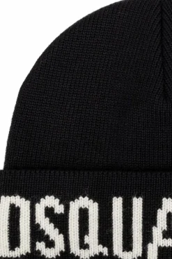 Dsquared2 CZARNY Wełniana czapka