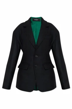 Dsquared2 CZARNY Wełniana kurtka