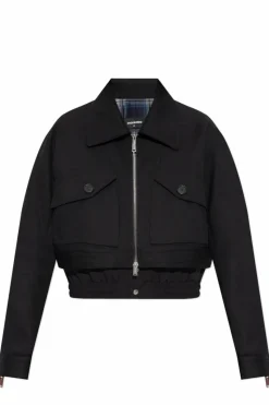 Dsquared2 CZARNY Wełniana kurtka