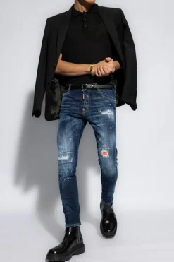 Dsquared2 CZARNY Wełniane polo
