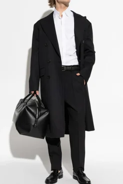 Dsquared2 CZARNY Wełniane spodnie