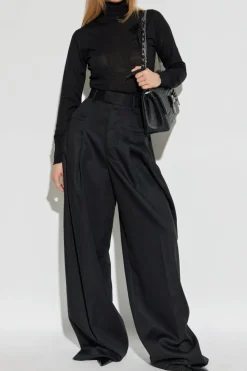 Dsquared2 CZARNY Wełniane spodnie