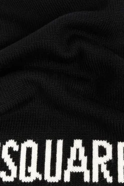 Dsquared2 CZARNY Wełniany szal