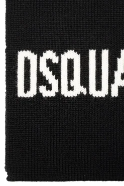 Dsquared2 CZARNY Wełniany szal