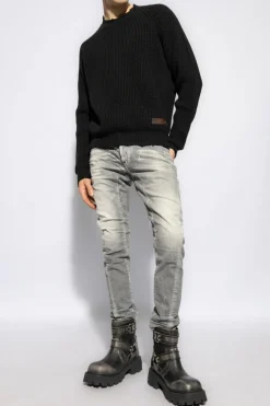 Dsquared2 CZARNY Wełniany sweter