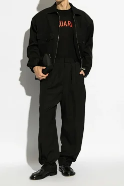 Dsquared2 CZARNY Wełniany sweter
