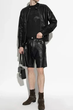 Dsquared2 CZARNY Woskowane szorty