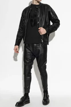 Dsquared2 CZARNY Woskowane spodnie