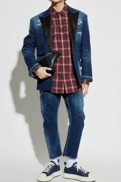Dsquared2 CZERWONY Koszula w kratę