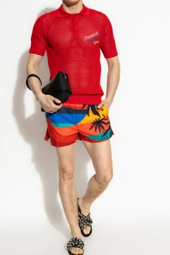 Dsquared2 CZERWONY Polo kapsuła `Summer Lovers`