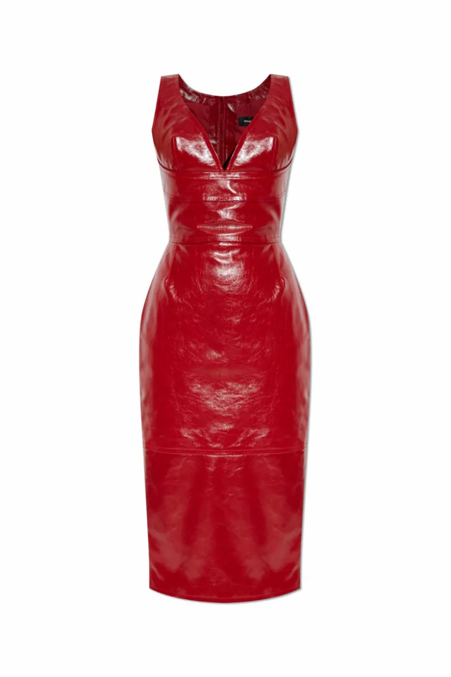 Dsquared2 CZERWONY Skórzana sukienka