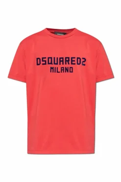 Dsquared2 CZERWONY T-shirt z logo