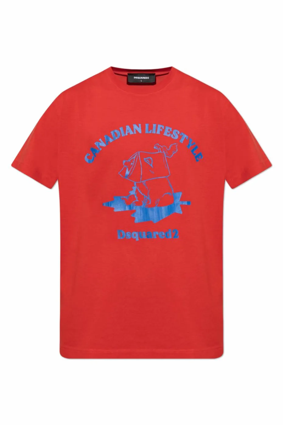 Dsquared2 CZERWONY T-shirt z nadrukiem