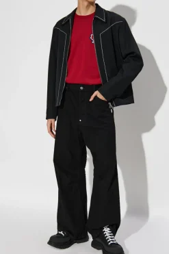 Dsquared2 CZERWONY Wełniany sweter z logo
