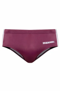 Dsquared2 FIOLETOWY Slipy kąpielowe z logo