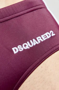 Dsquared2 FIOLETOWY Slipy kąpielowe z logo