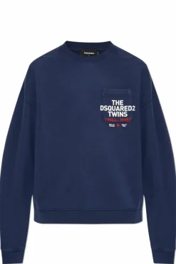 Dsquared2 GRANATOWY Bluza z kieszenią
