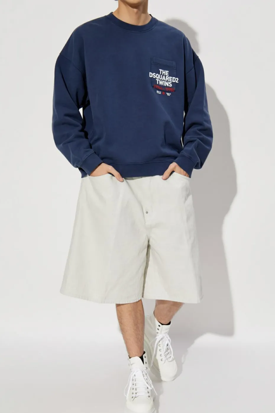 Dsquared2 GRANATOWY Bluza z kieszenią