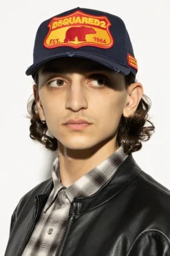Dsquared2 GRANATOWY Czapka z daszkiem