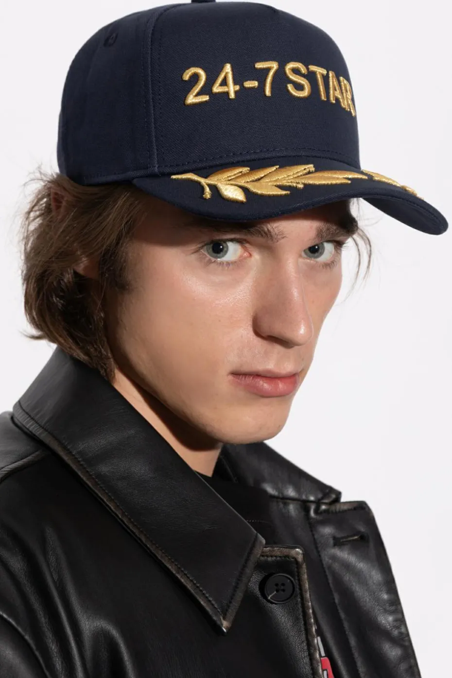 Dsquared2 GRANATOWY Czapka z daszkiem