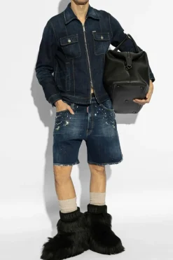 Dsquared2 GRANATOWY Jeansowa kurtka