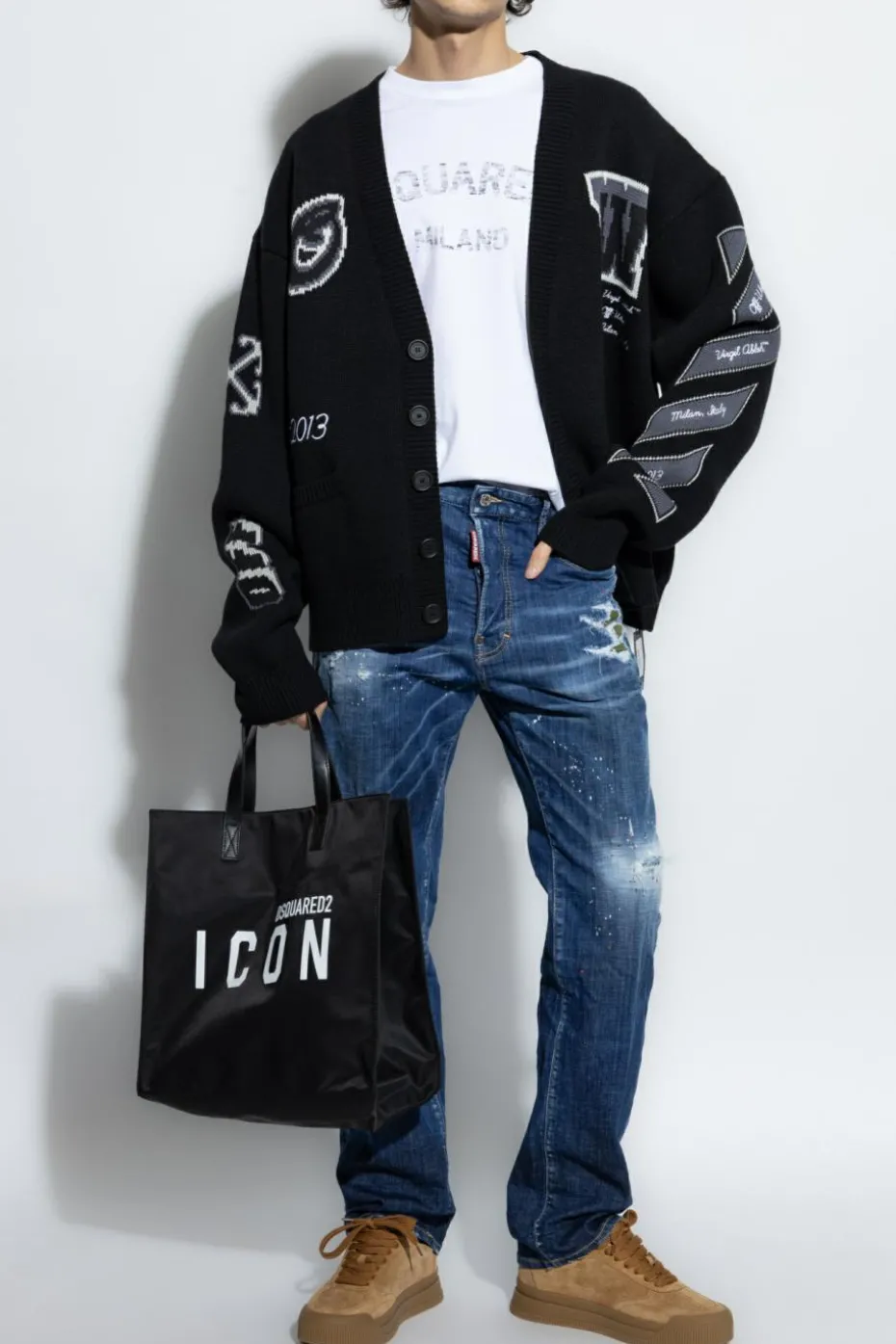Dsquared2 GRANATOWY Jeansy `642`
