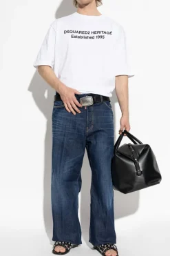 Dsquared2 GRANATOWY Jeansy `Loose`