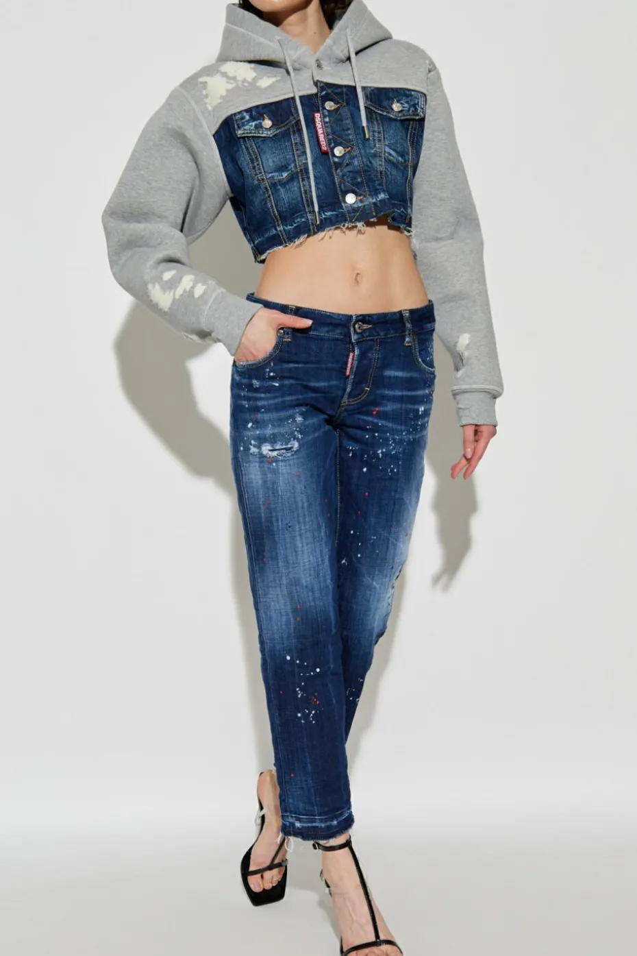 Dsquared2 GRANATOWY Jeansy `Jenna`
