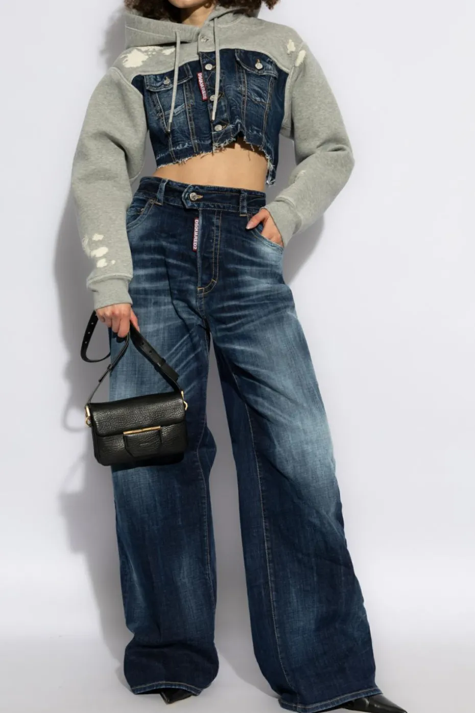 Dsquared2 GRANATOWY Jeansy z logo