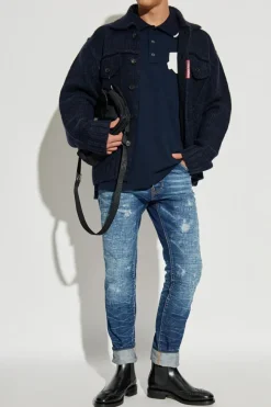 Dsquared2 GRANATOWY Jeansy `Cool Guy`