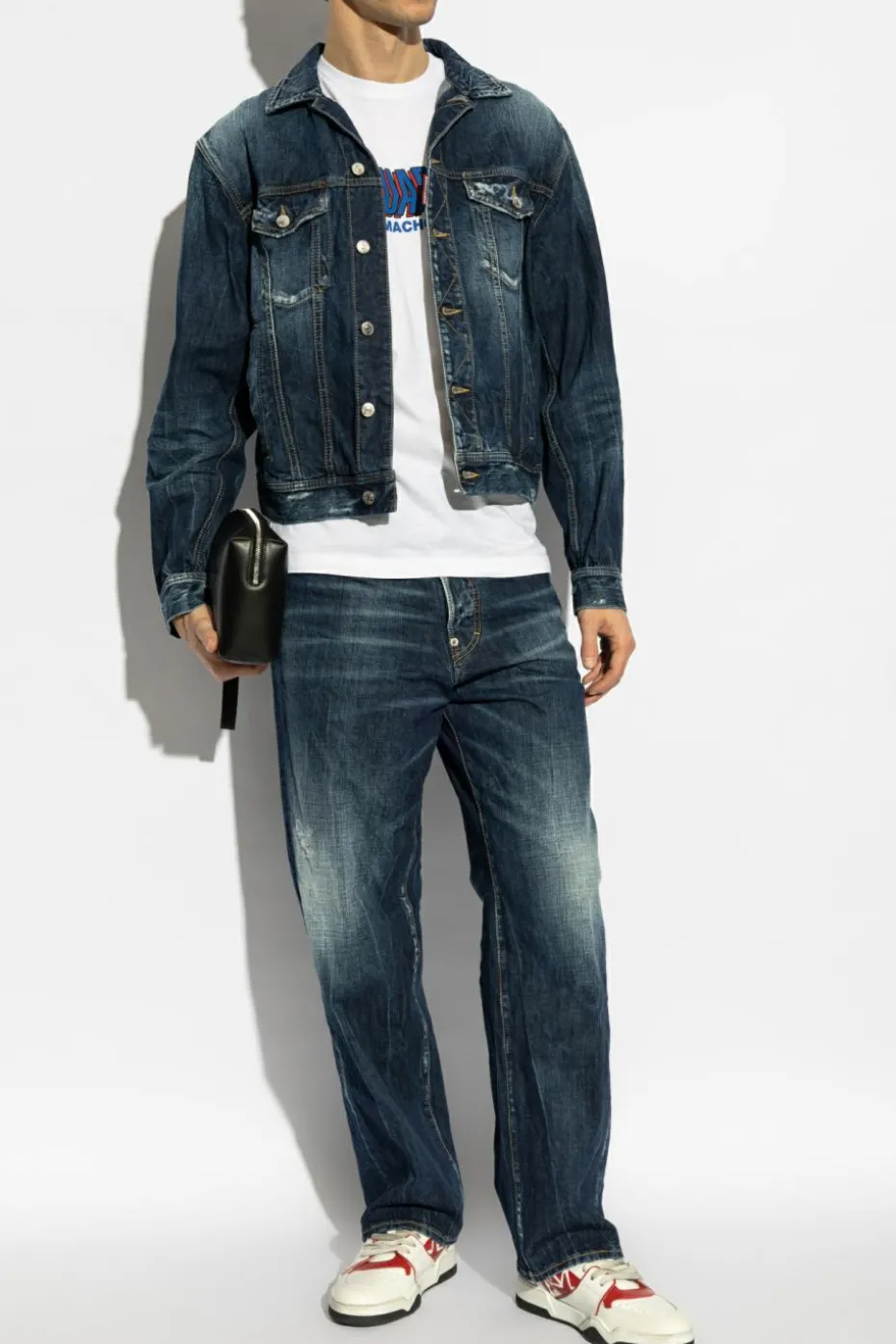 Dsquared2 GRANATOWY Jeansy `Loose`