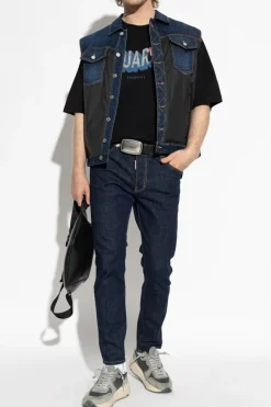 Dsquared2 GRANATOWY Jeansy `Skater`