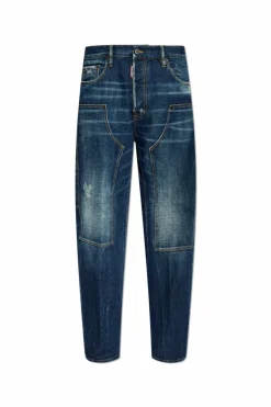 Dsquared2 GRANATOWY Jeansy `Loose`