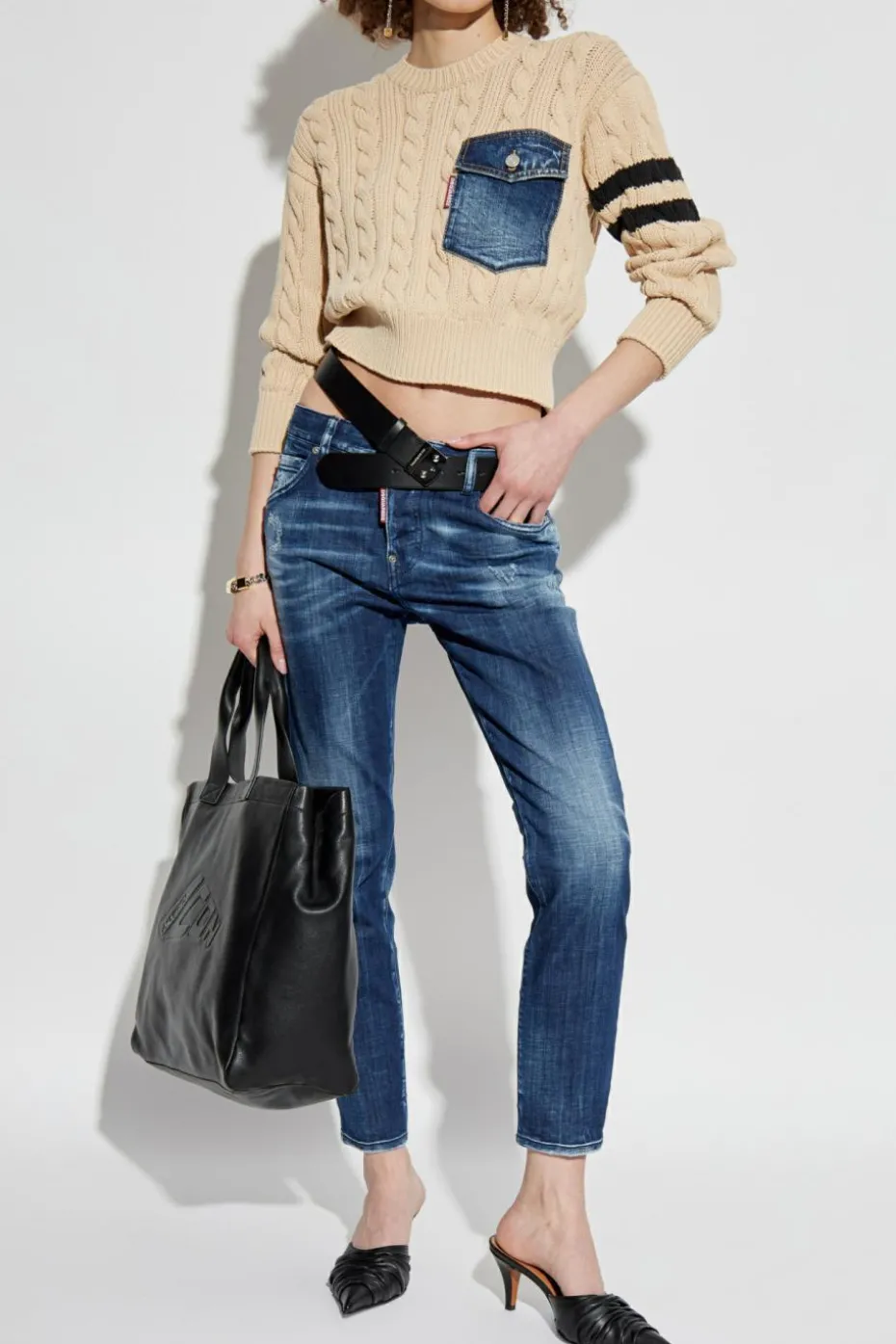 Dsquared2 GRANATOWY Jeansy `Cool Girl`
