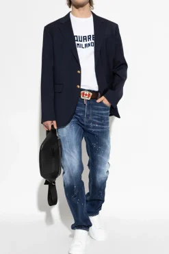 Dsquared2 GRANATOWY Jeansy `642`
