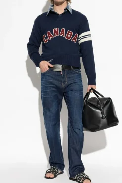 Dsquared2 GRANATOWY Jeansy `642`