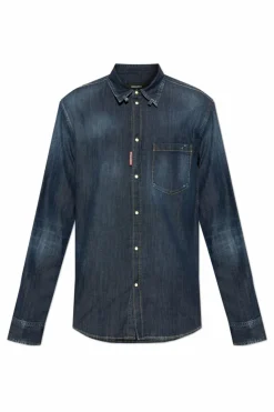 Dsquared2 GRANATOWY Koszula jeansowa