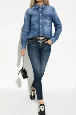 Dsquared2 GRANATOWY Koszula jeansowa