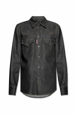 Dsquared2 GRANATOWY Koszula jeansowa