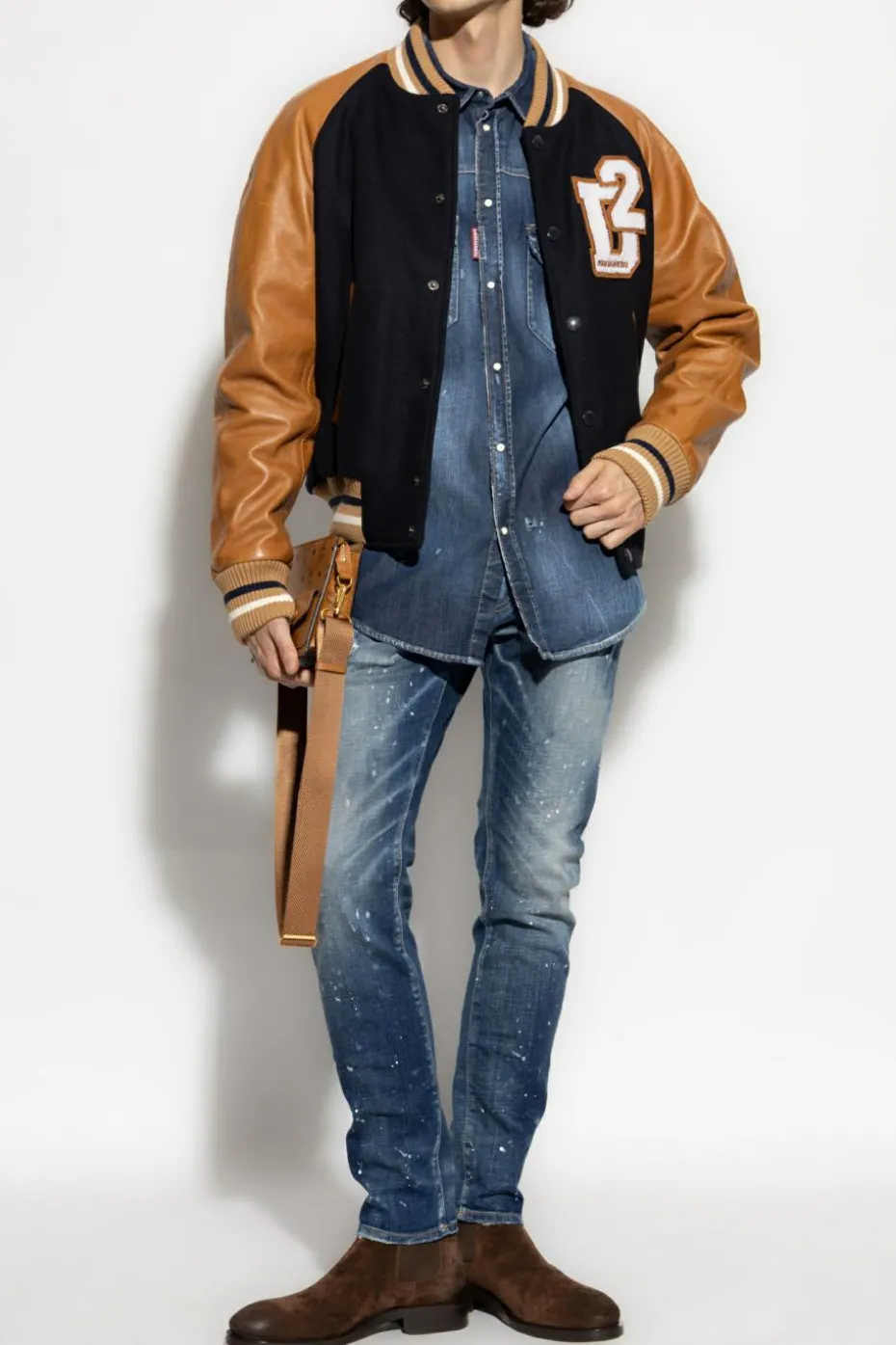 Dsquared2 GRANATOWY Koszula jeansowa