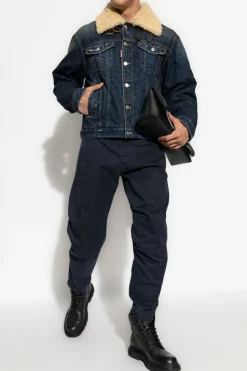 Dsquared2 GRANATOWY Kurtka jeansowa